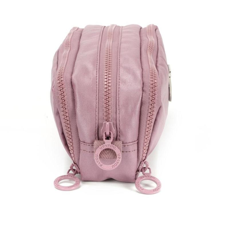 Yourelia　③ Estojo 3 Divisórias Crinkle Metalizado Rose Up4You Luxcel